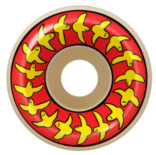 Spitfire F4 Conical Full Mark Gonzales Birds Skateboard Wheels Red/Yellow/Natural 54MM 99D