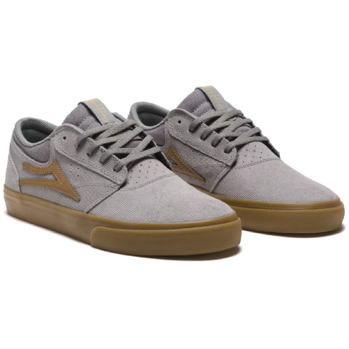 Lakai Griffin Skateboarding Shoe - Grey Corduroy Suede/Gum