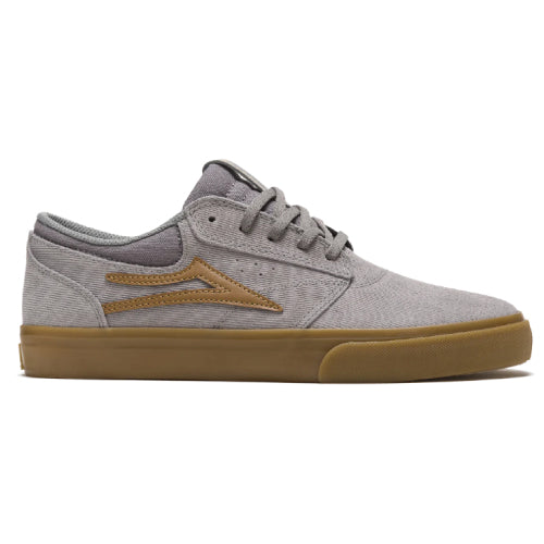 Lakai Griffin Skateboarding Shoe - Grey Corduroy Suede/Gum