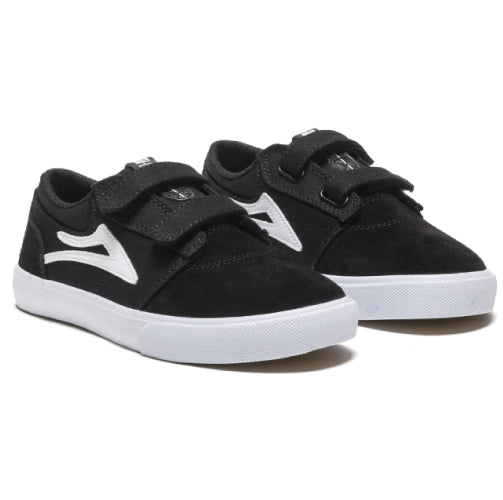 Lakai Griffin Kids Skate Shoe - Black/White
