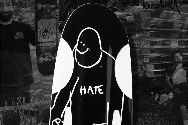 Krooked Mark Gonzales Skate Shop Day Hate Beamer Skateboard Deck 10.75"
