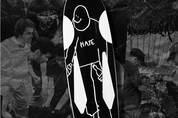Krooked Mark Gonzales Skate Shop Day Hate Beamer Skateboard Deck 10.75"