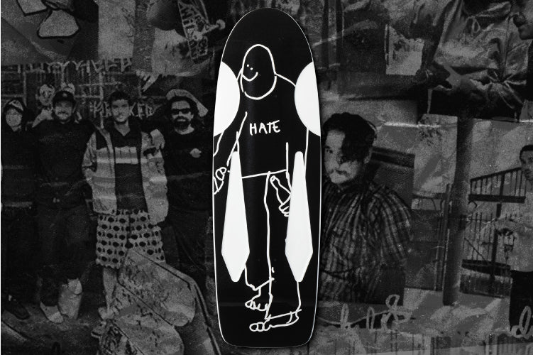 Krooked Mark Gonzales Skate Shop Day Hate Beamer Skateboard Deck 10.75"