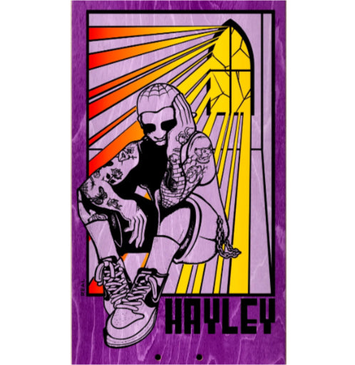 Real Hayley Stained Skateboard Deck 8.5" graphic