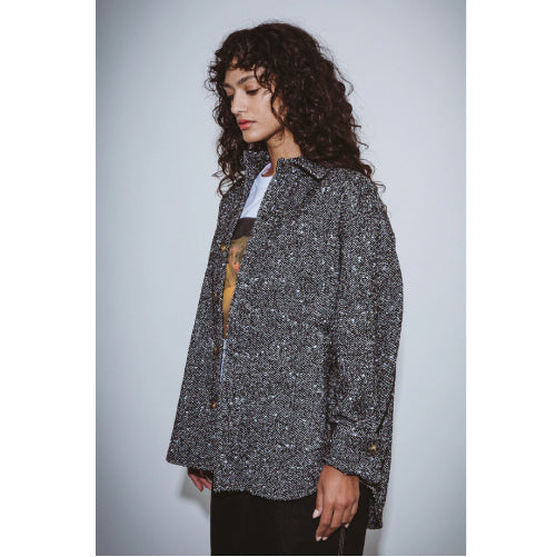 FA Herringbone Heavyweight Flannel Overshirt - Black
