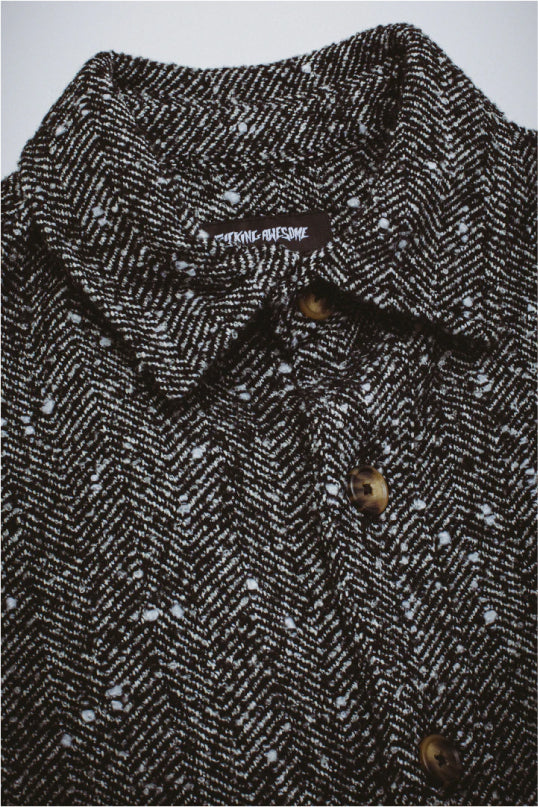 FA Herringbone Heavyweight Flannel Overshirt - Black