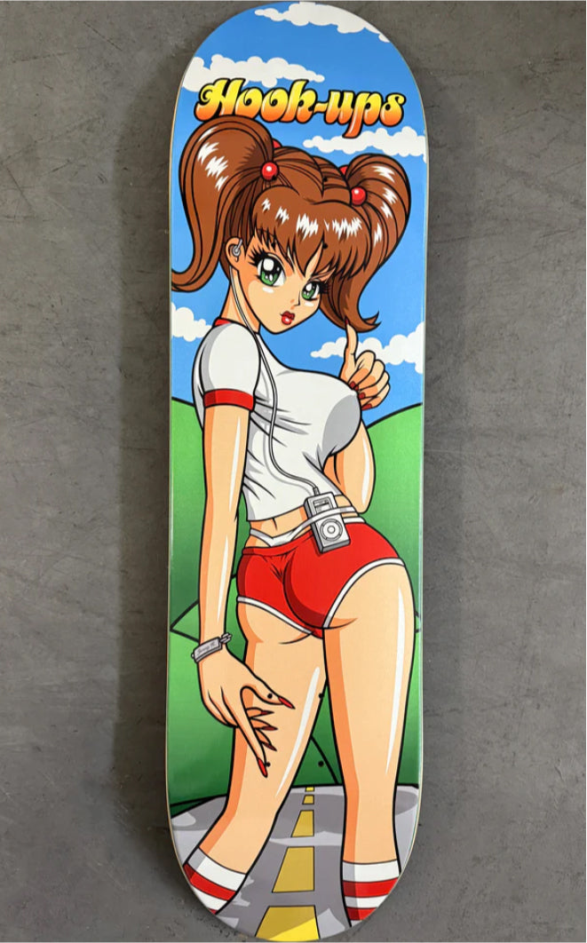 Hook-Ups Hitchhiking Sakura Skateboard Deck 8.25" graphic