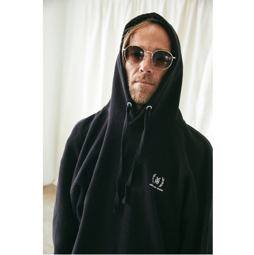 Hours Is Yours Monogram Logo Hoodie - Black