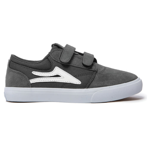 Lakai Griffin Kids Skate Shoe - Charcoal Suede/Canvas