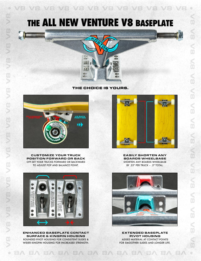 Venture Koston V8 Polished Trucks (Set of 2) info