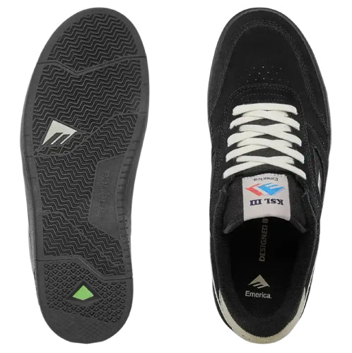 Emerica KSL III Skate Shoe - Black/Black bottom top