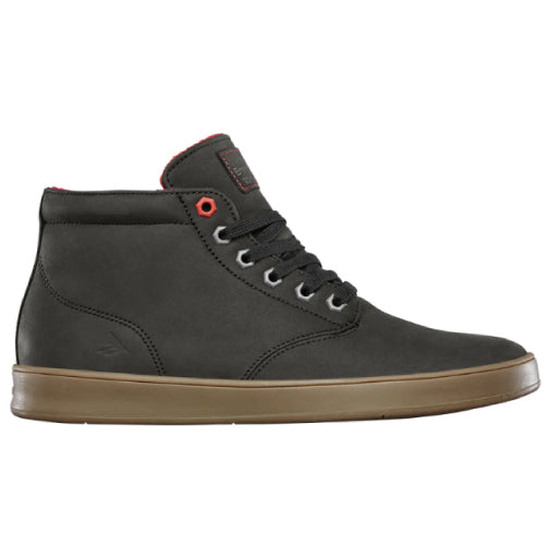 Emerica X Biltwell Romero Laced High Skateboarding Shoe - Black Leather/Gum