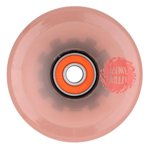 Santa Cruz *Light Ups* OG Slime Balls Skateboard Wheels Transparent Pink 66MM 78A back