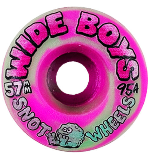 Snot Lil' Wide Boys Wheels Green/Pink Swirl 57MM 95A