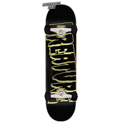 Creature Logo Outline Complete Black/Gold Skateboard 8.25"