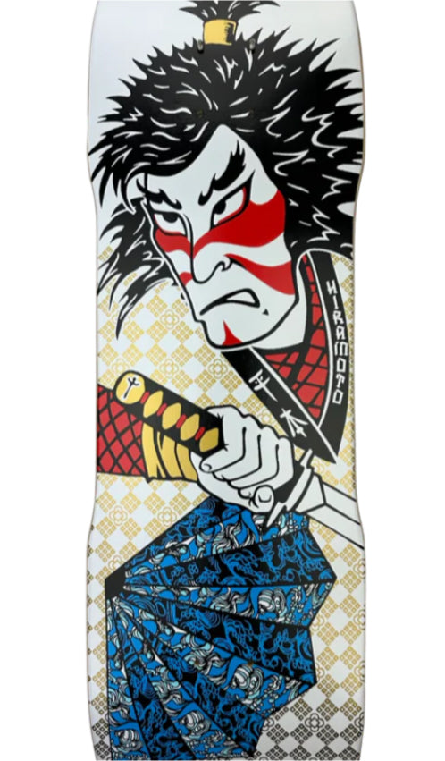 Hosoi Lonny Hiramoto Samurai Skateboard Deck 9.0" white close