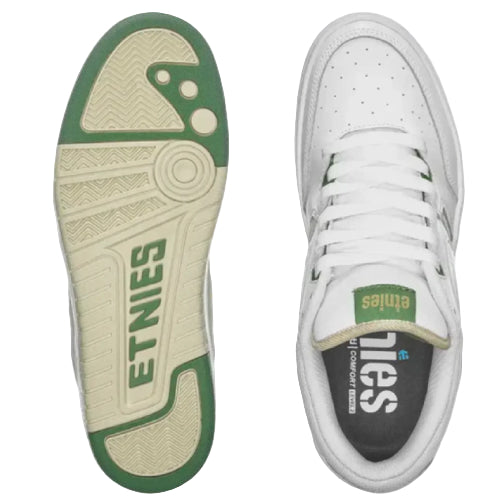 Etnies Loot Skate Shoe - White/Green top bottom