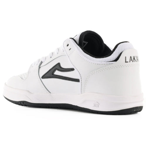 Lakai Telford Low Skate Shoe - White/Black Leather