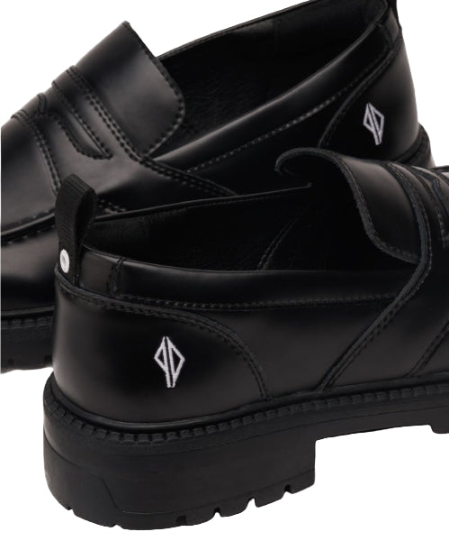 Hours is Yours Cohiba Dollin Lug Loafer - Premium Black Leather back