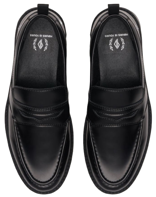 Hours is Yours Cohiba Dollin Lug Loafer - Premium Black Leather top