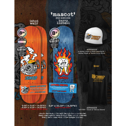 Real Ishod Mascot Easy Riders Twin Tail Skateboard Deck 8.25"