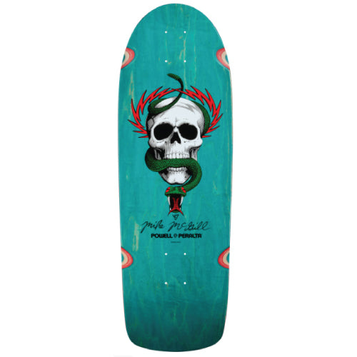 Powell Peralta Mike McGill Skull & Snake Teal Stain Skateboard Deck 10"