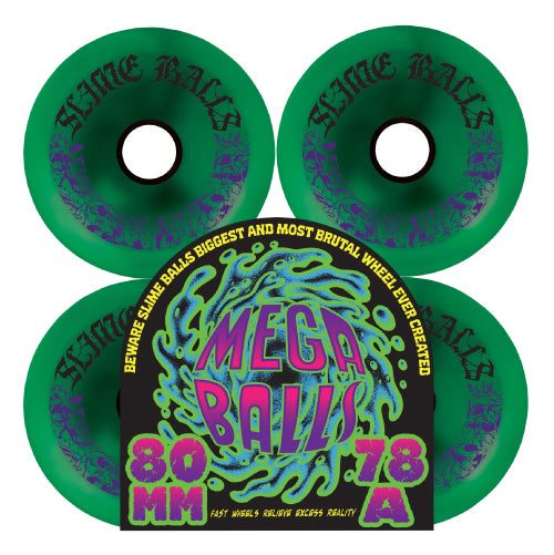 Santa Cruz Slime Balls Mega Balls Skateboard Wheels 80MM 78A packaged