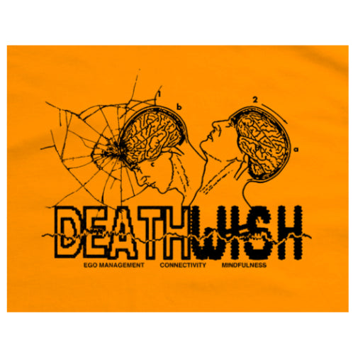 Deathwish Mindfulness Tee - Orange graphic