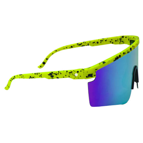 Glassy Mojave Polarized Sunglasses - Lime/Blue Mirror/Splat