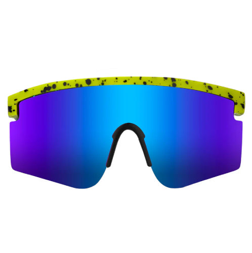 Glassy Mojave Polarized Sunglasses - Lime/Blue Mirror/Splat