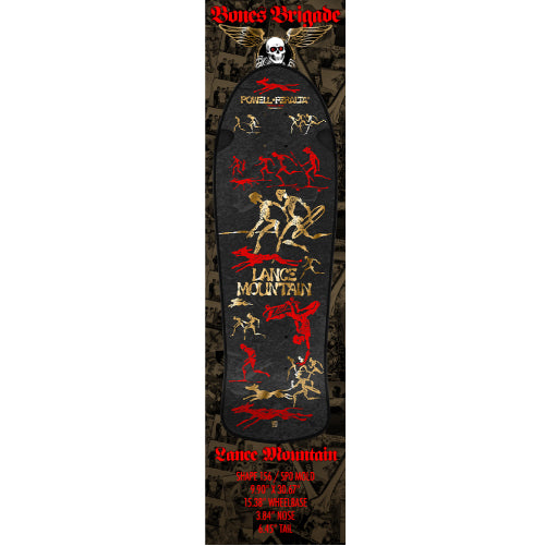 *LIMITED* Powell Peralta Bones Brigade Series 16 LANCE MOUNTAIN Black/Gold Foil Deck 9.9"