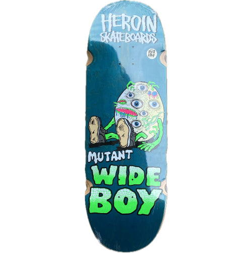 Heroin Mutant Wide Boy Skateboard Deck 10.4" blue