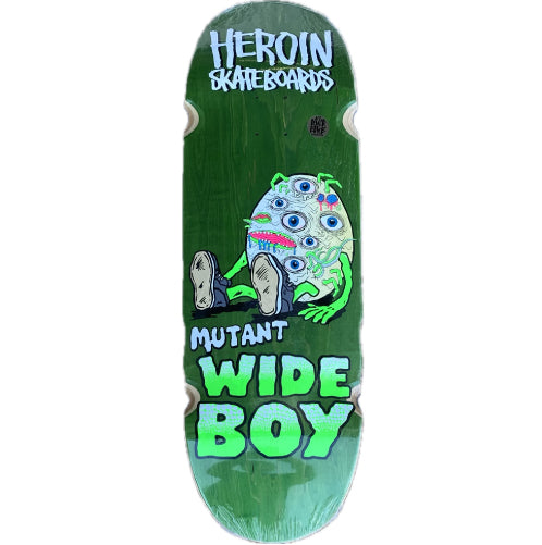 Heroin Mutant Wide Boy Skateboard Deck 10.4" green veneer