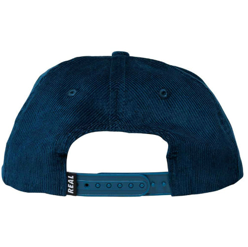 Real Oval Patch Snapback Hat - Navy Corduroy