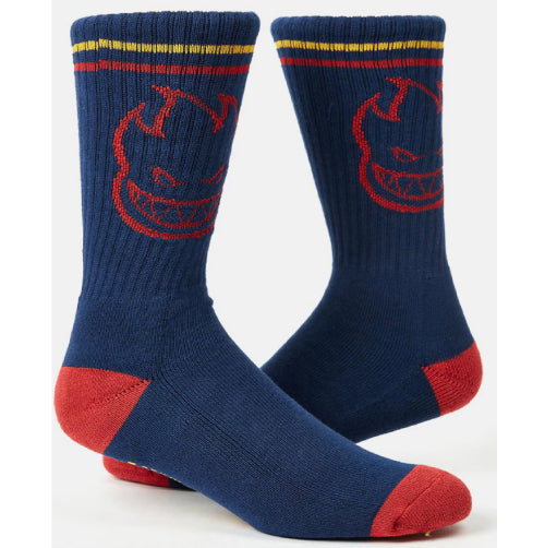 Spitfire Bighead Crew Socks - Navy/Red/Gold