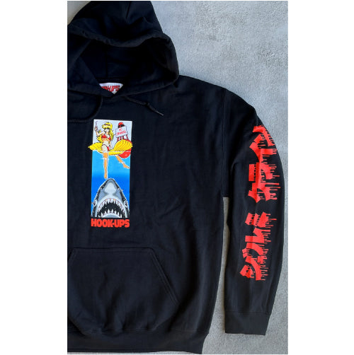 Hook-Ups No Swimming Hoodie - Black