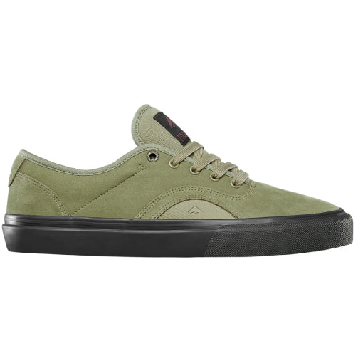 Army green suede skateboard shoes