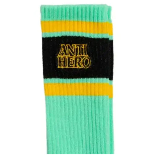 Antihero Outline Embroidered Crew Socks - Green