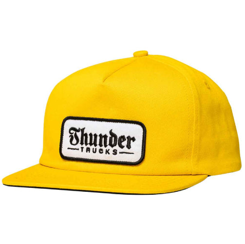 Thunder Script Patch Snapback Hat - Gold/Black