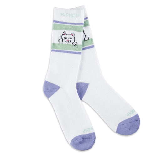 Rip N Dip Peeking Nermal Crew Socks - Lilac/Sage