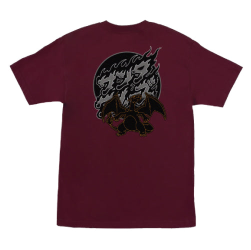 *LIMITED* Santa Cruz X Pokemon Fire Type 3 Tee - Burgundy