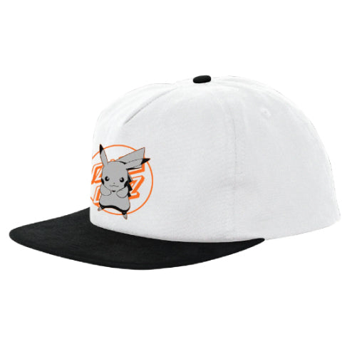 *LIMITED* Santa Cruz X Pokemon Pikachu Snapback Hat - White/Black