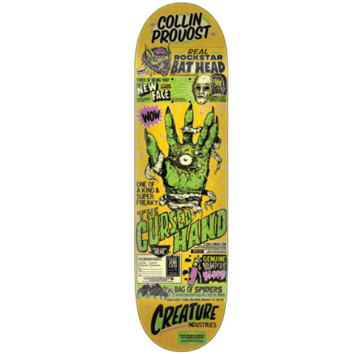 Creature Collin Provost Cursed Hand Skateboard Deck 8.47"