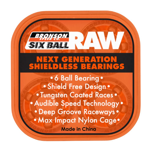 Bronson 6 Ball Raw Skateboard Bearings