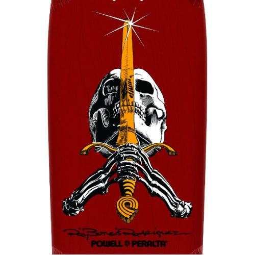 Powell Peralta Ray Rodriguez OG Skull & Sword Burgundy Reissue Skateboard Deck 10"