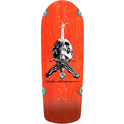 Powell Peralta Ray Rodriguez OG Skull & Sword Orange Stain Reissue Skateboard Deck 10.0"