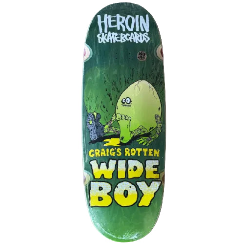 Heroin Craig's Rotten Wide Boy Skateboard Deck 10.75" teal green veneer