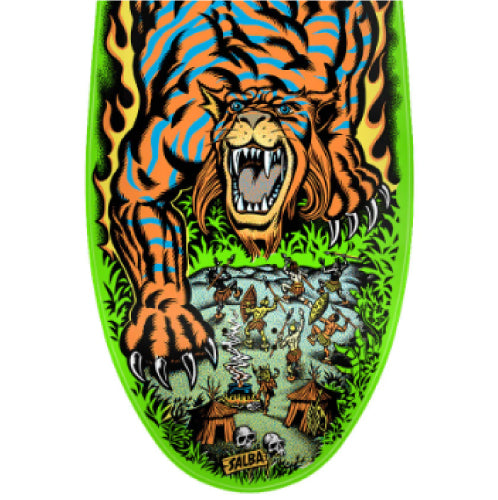 Santa Cruz Salba Tiger Shaped Skateboard Deck 10.3"