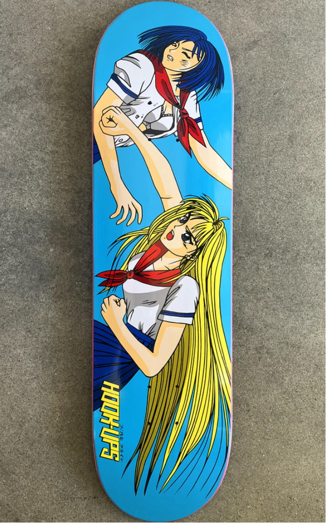 Hook-Ups School Girl Battle Skateboard Deck 8.25" graphic