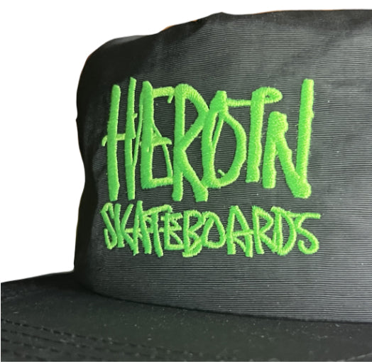 Heroin Script Snapback Hat black/green
